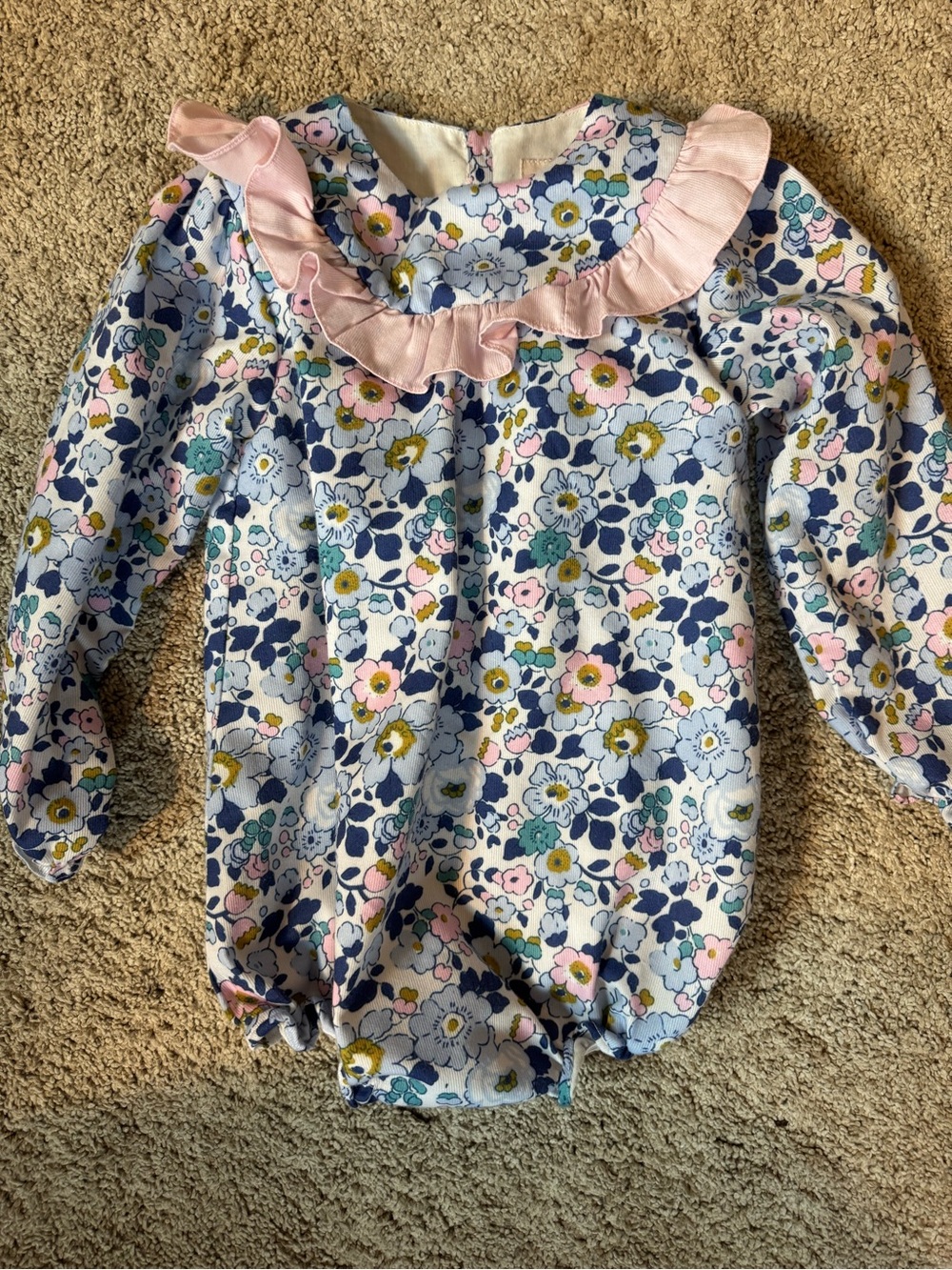 Smockingbird Floral Ruffle Collar Romper Size 2
